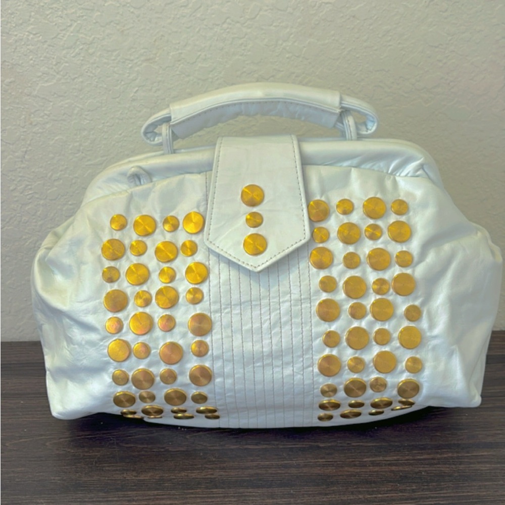 Stylish White and Gold Women's Bag